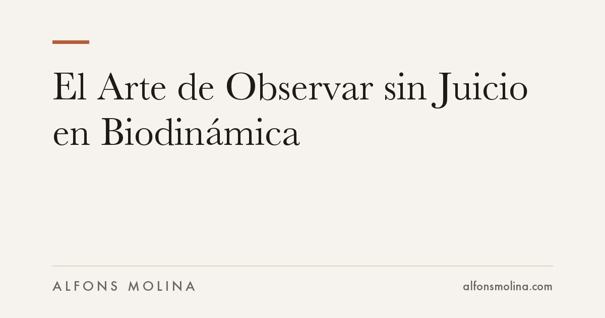 El Arte de Observar sin Juicio en Biodinámica